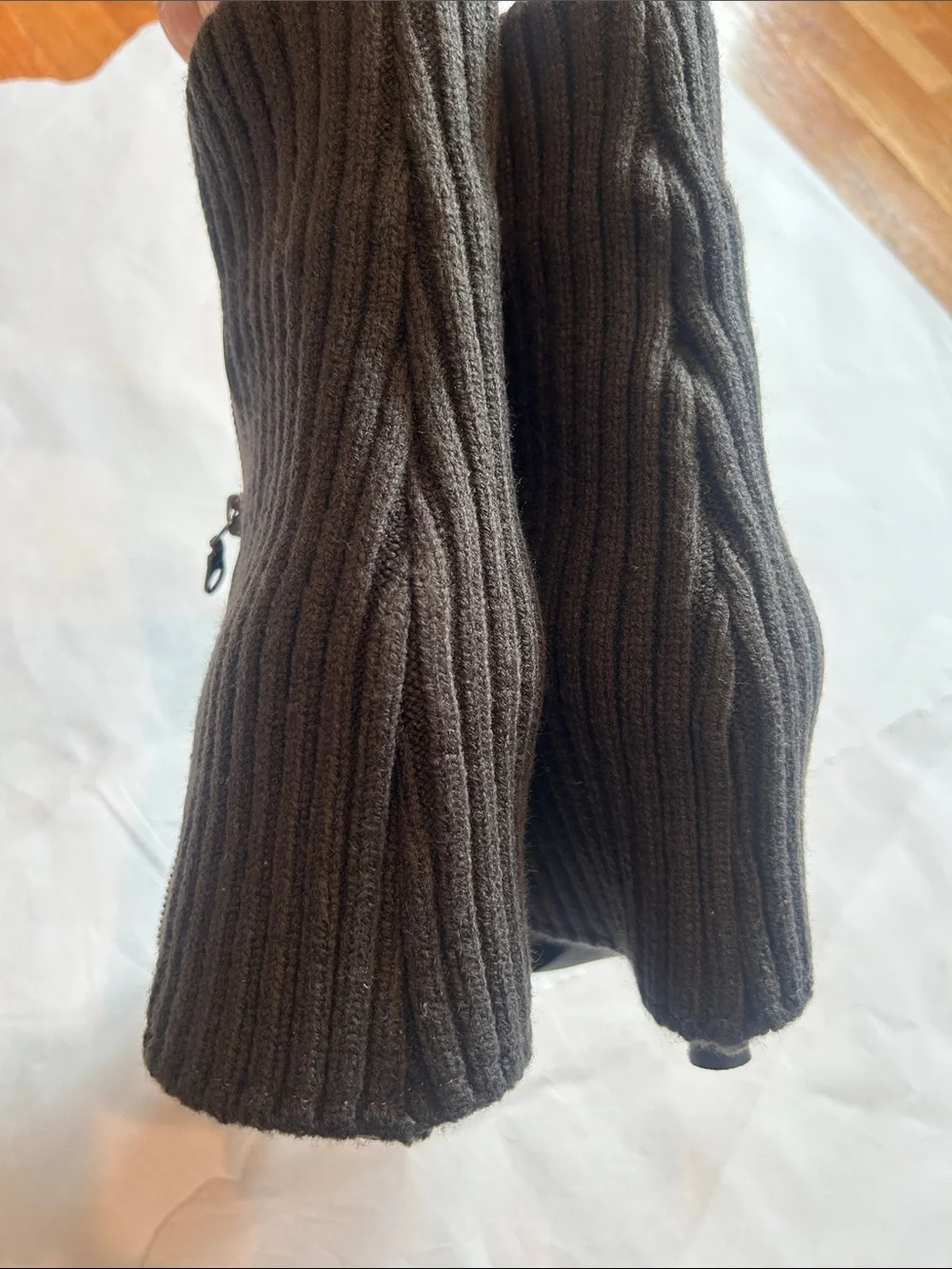 Dolls Kill generation kiss grey Pointed-Toe Knit Ankle Boots knit Side Zipper 8